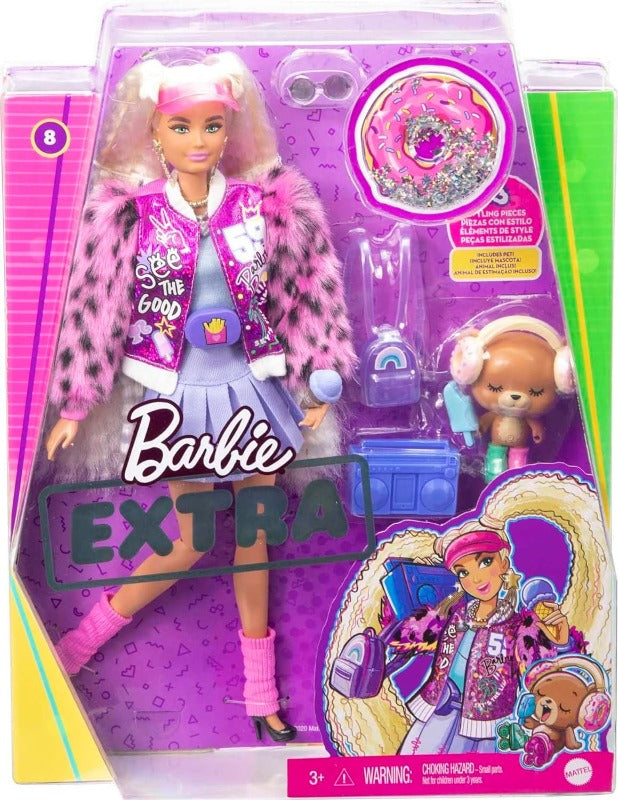 Barbie Extra Fashion Doll 5 pezzi con animali Italy