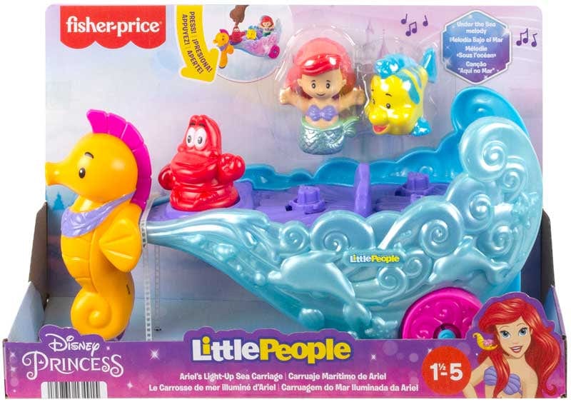 Bambole Disney Princess - Carrozza Marina Luminosa di Ariel, playset con Carrozza a Spinta e Personaggi Ariel e Flounder Disney Princess - Carrozza Marina Luminosa di Ariel, playset con Carrozza a Spinta e Personaggi Ariel e Flounder